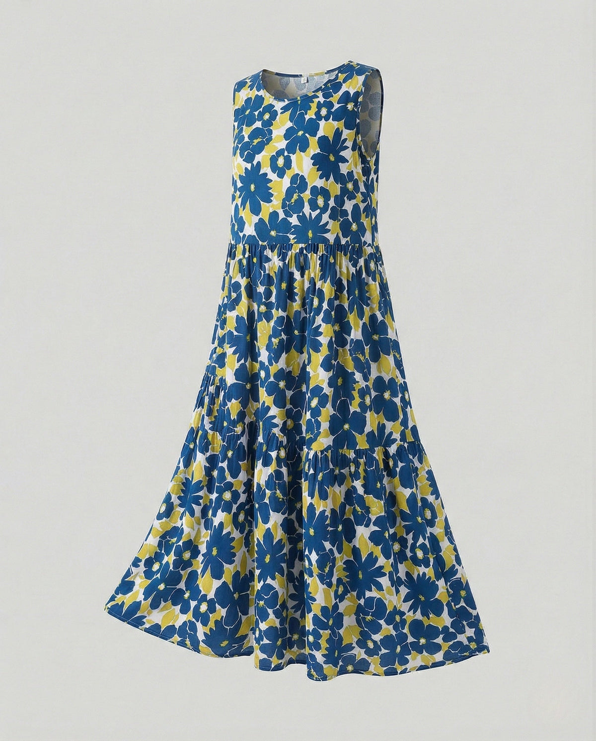 Women's Sleeveless Tiered Maxi Dress with Viscose