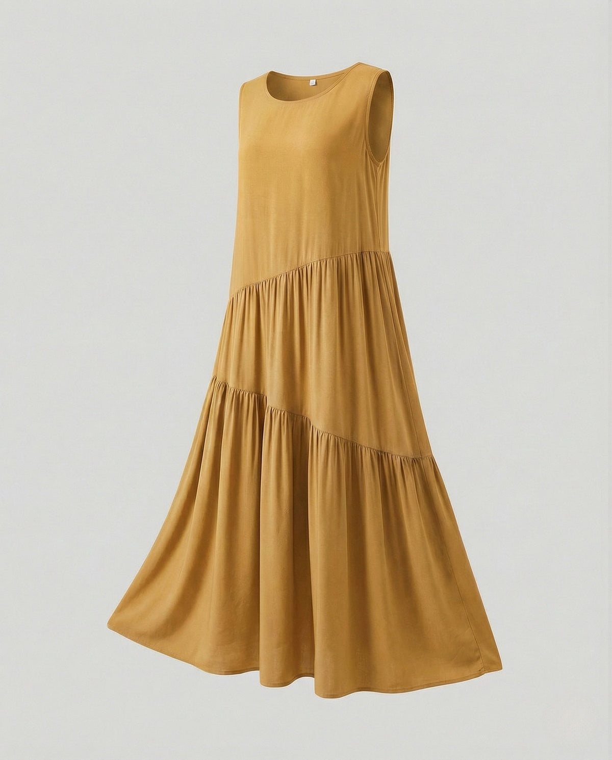 Women's Sleeveless Tiered Maxi Dress with Viscose