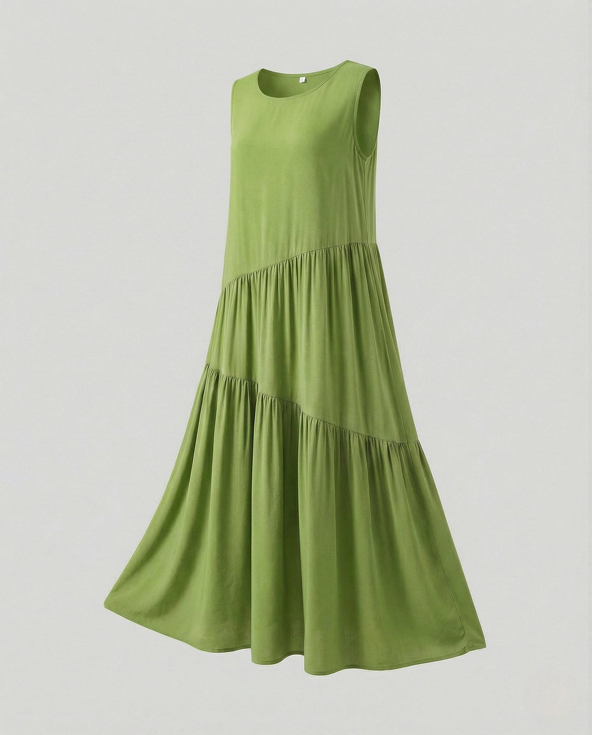 Women's Sleeveless Tiered Maxi Dress with Viscose