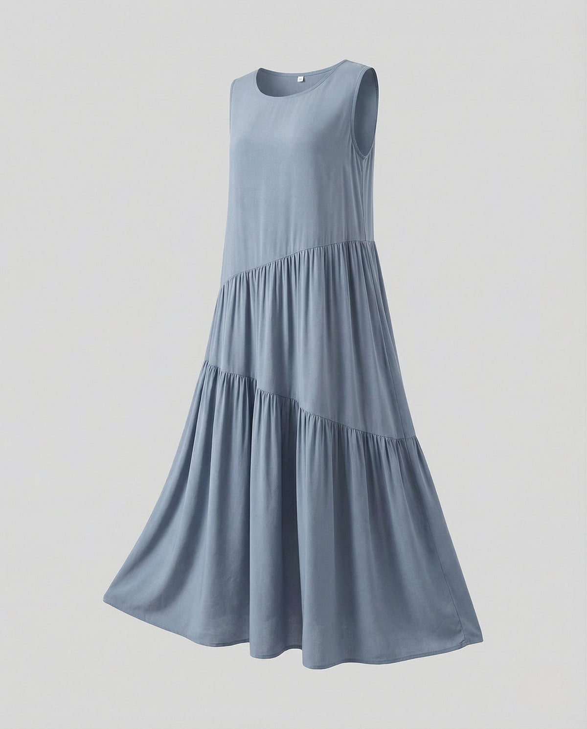 Women's Sleeveless Tiered Maxi Dress with Viscose