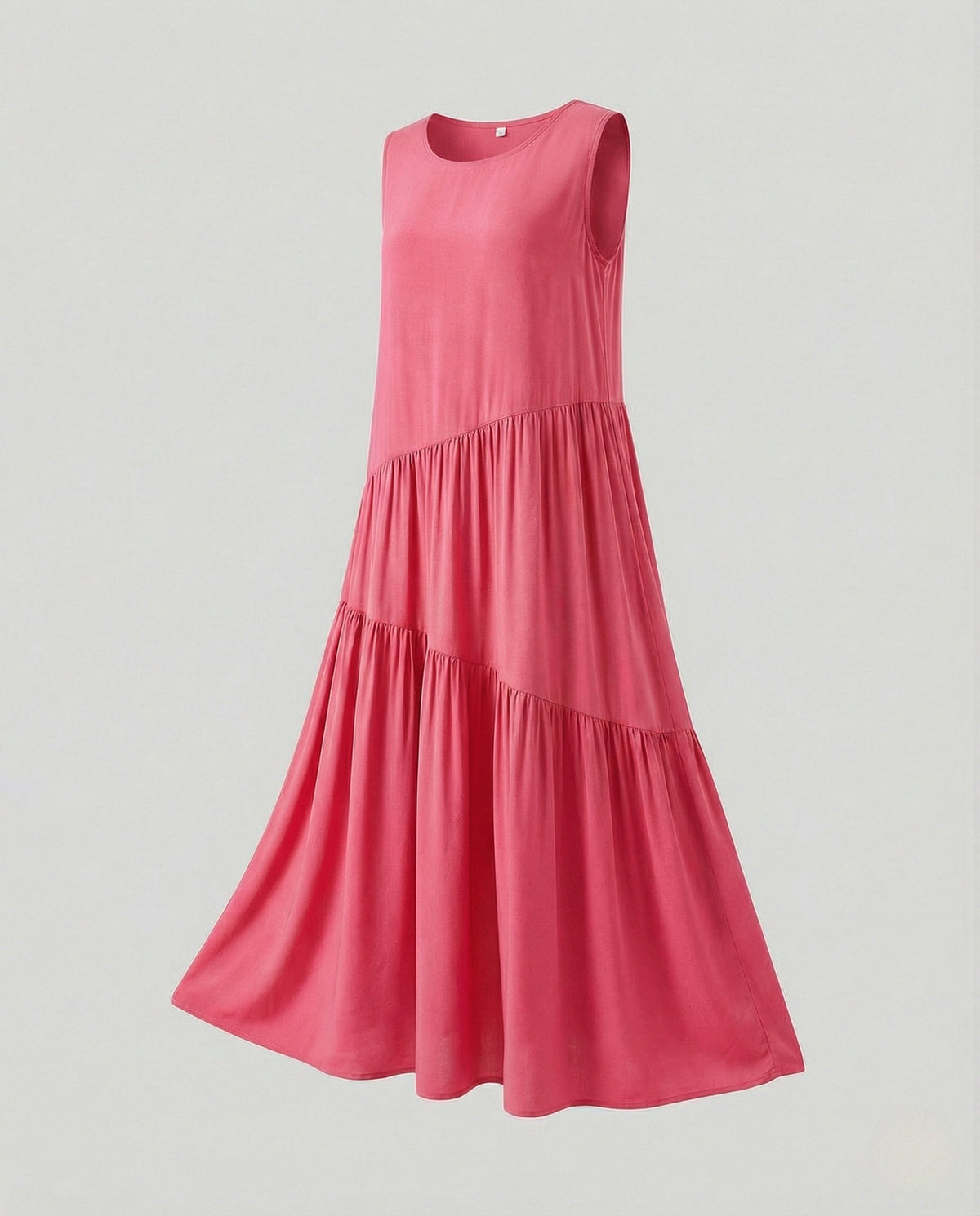 Women's Sleeveless Tiered Maxi Dress with Viscose