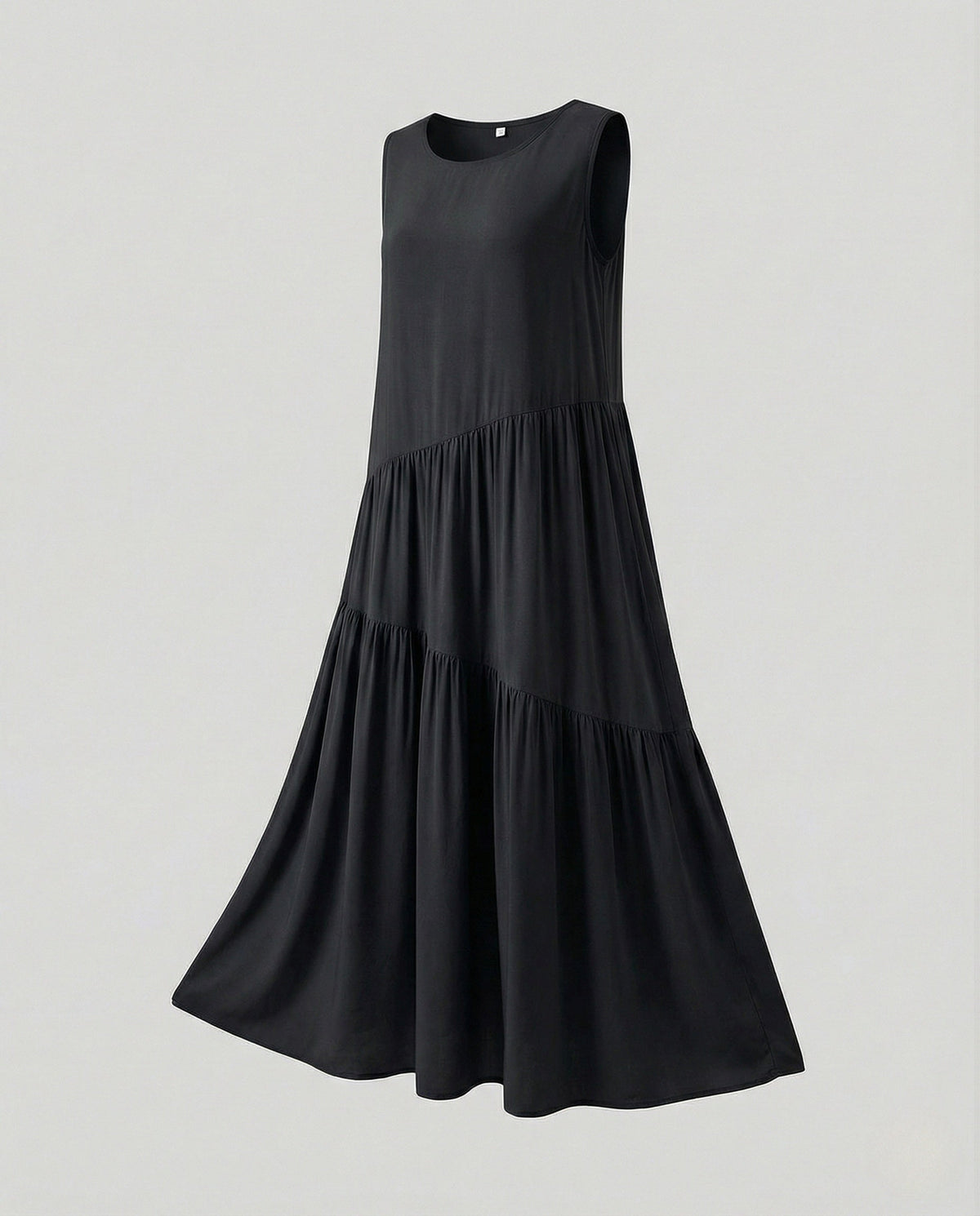 Women's Sleeveless Tiered Maxi Dress with Viscose