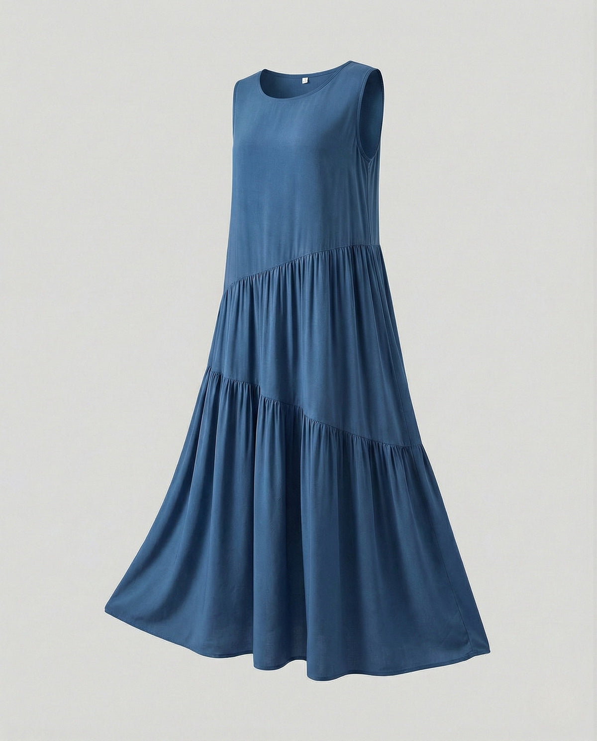 Women's Sleeveless Tiered Maxi Dress with Viscose