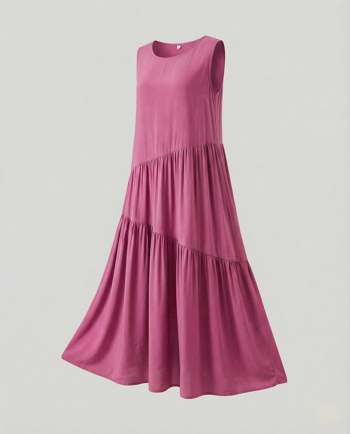 Women's Sleeveless Tiered Maxi Dress with Viscose