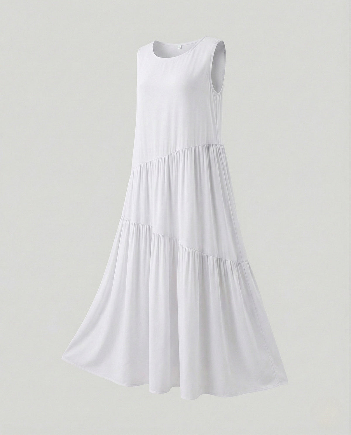Women's Sleeveless Tiered Maxi Dress with Viscose