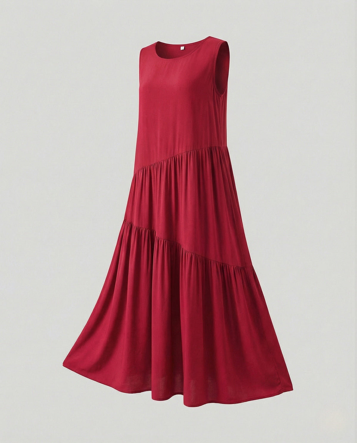 Women's Sleeveless Tiered Maxi Dress with Viscose