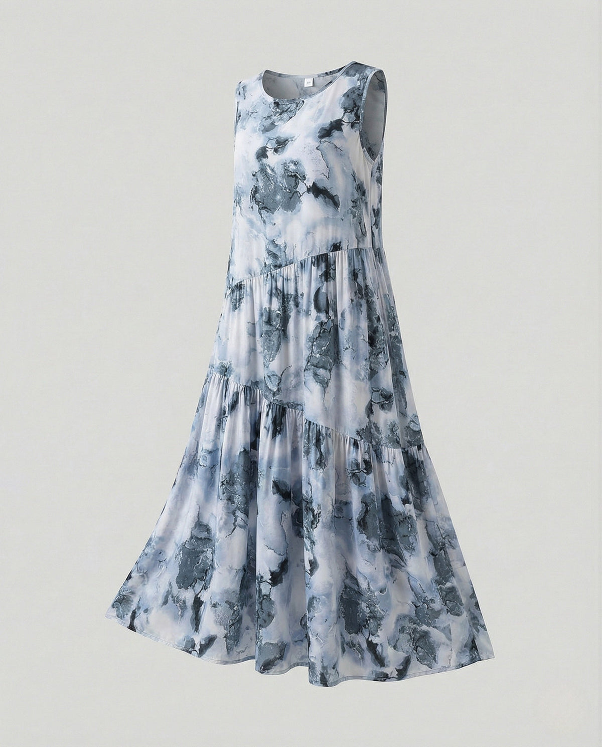 Women's Sleeveless Tiered Maxi Dress with Viscose
