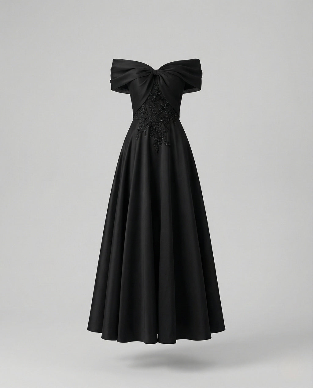 Women's Floor-Length Carmen Evening Dress with Lace