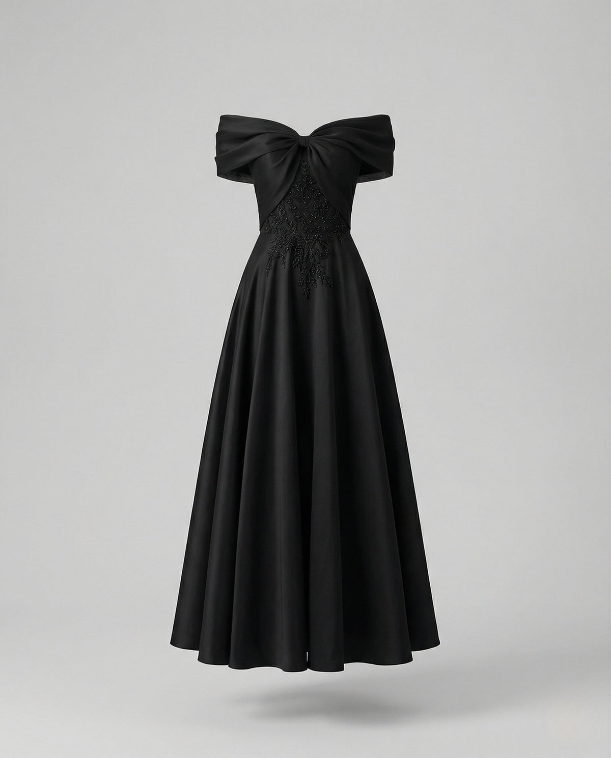 Women's Floor-Length Carmen Evening Dress with Lace