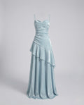 Women's Satin Evening Dress with Heart Neckline