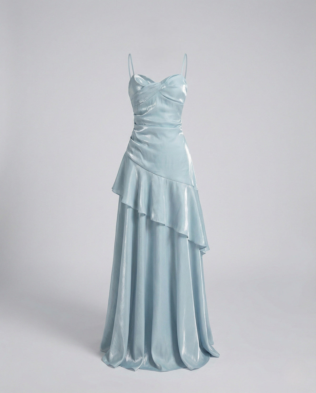 Women's Satin Evening Dress with Heart Neckline
