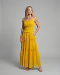 Women's Boho Maxi Dress with Flounce Skirt - Front View