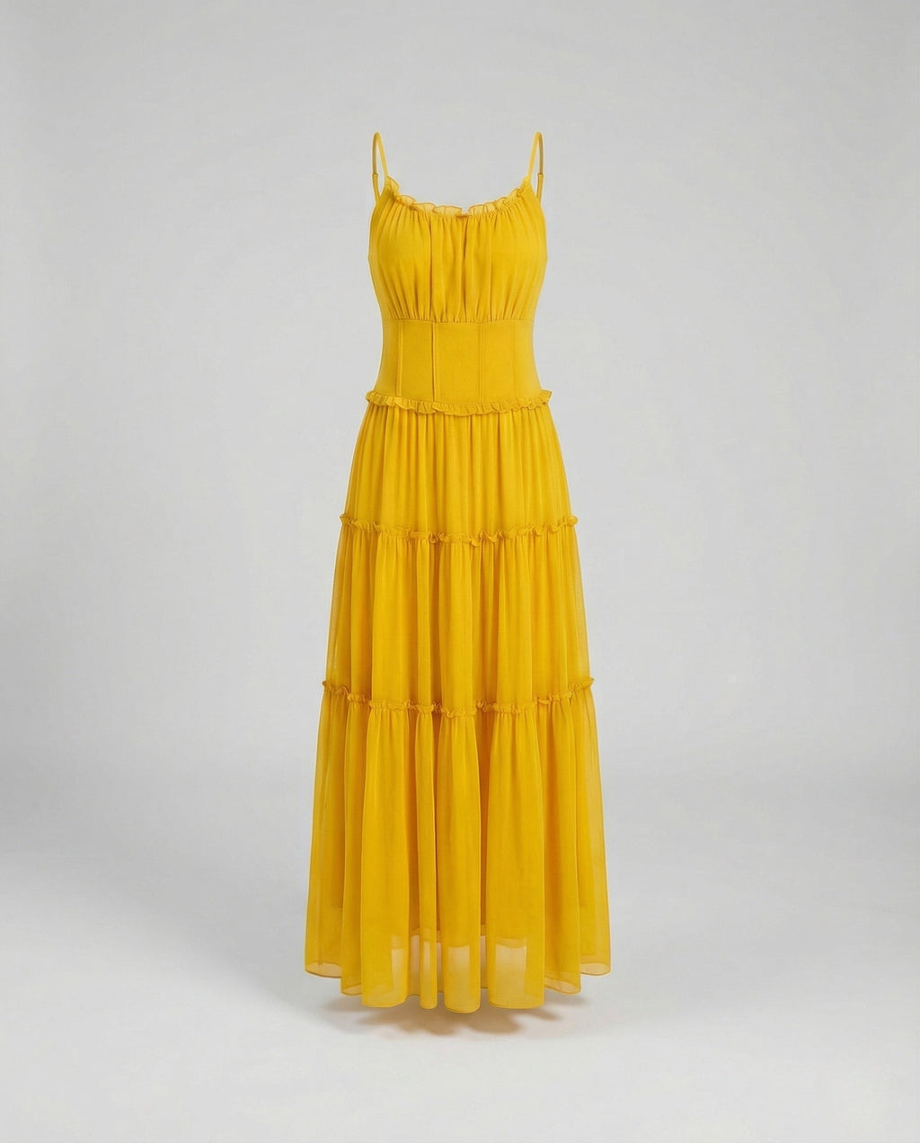 Women's Boho Maxi Dress with Flounce Skirt