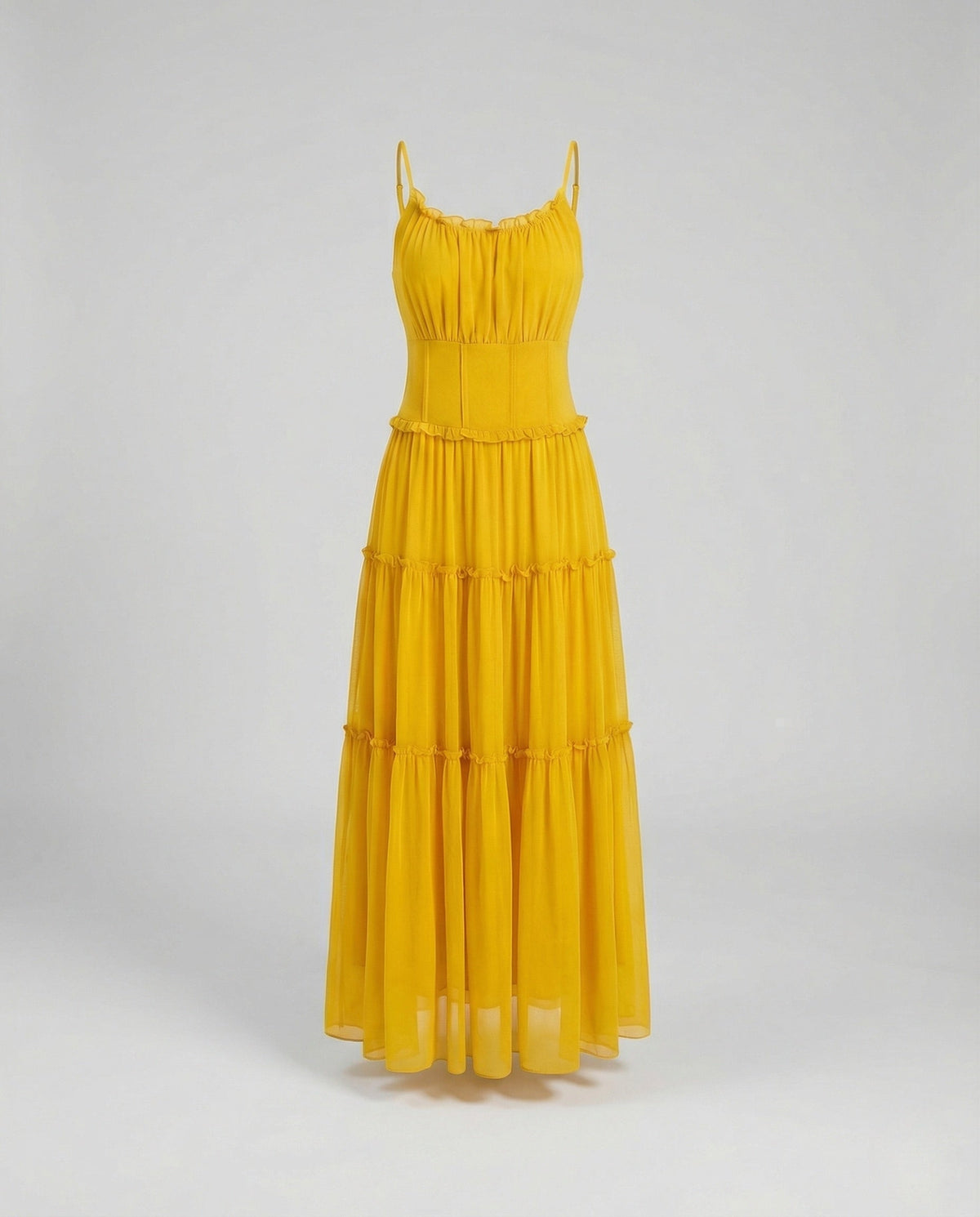 Women's Boho Maxi Dress with Flounce Skirt