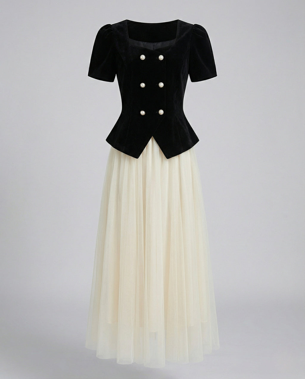 Women's Elegant Evening Set with Tulle Skirt