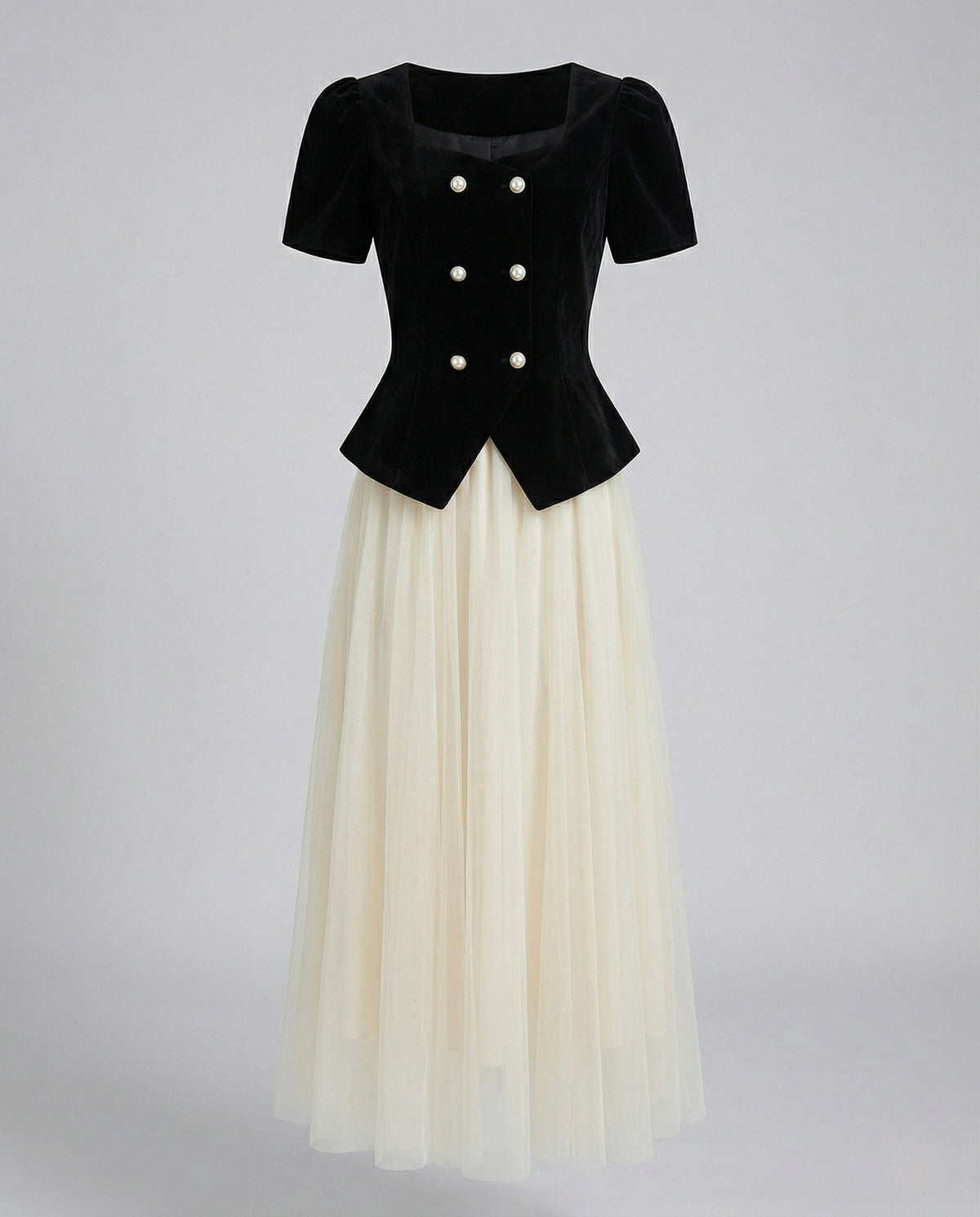Women's Elegant Evening Set with Tulle Skirt