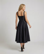 Women's Evening Dress with Corset and Midi Skirt - Back View