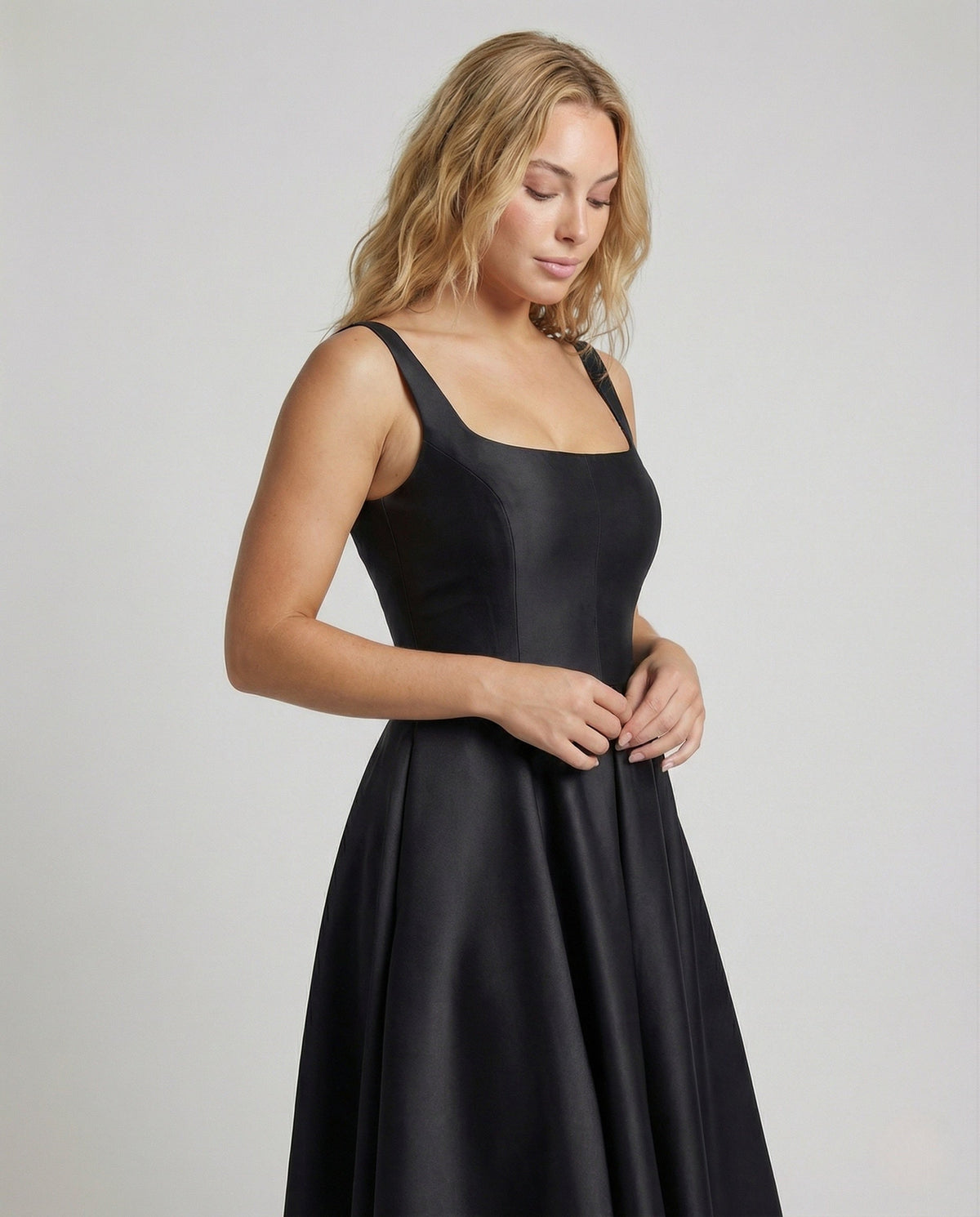 Women's Evening Dress with Corset and Midi Skirt - Upper Body View