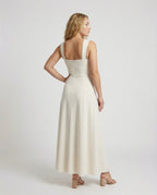 Women's Corset Dress with A-Line Skirt - Back View