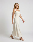 Women's Corset Dress with A-Line Skirt - Front View