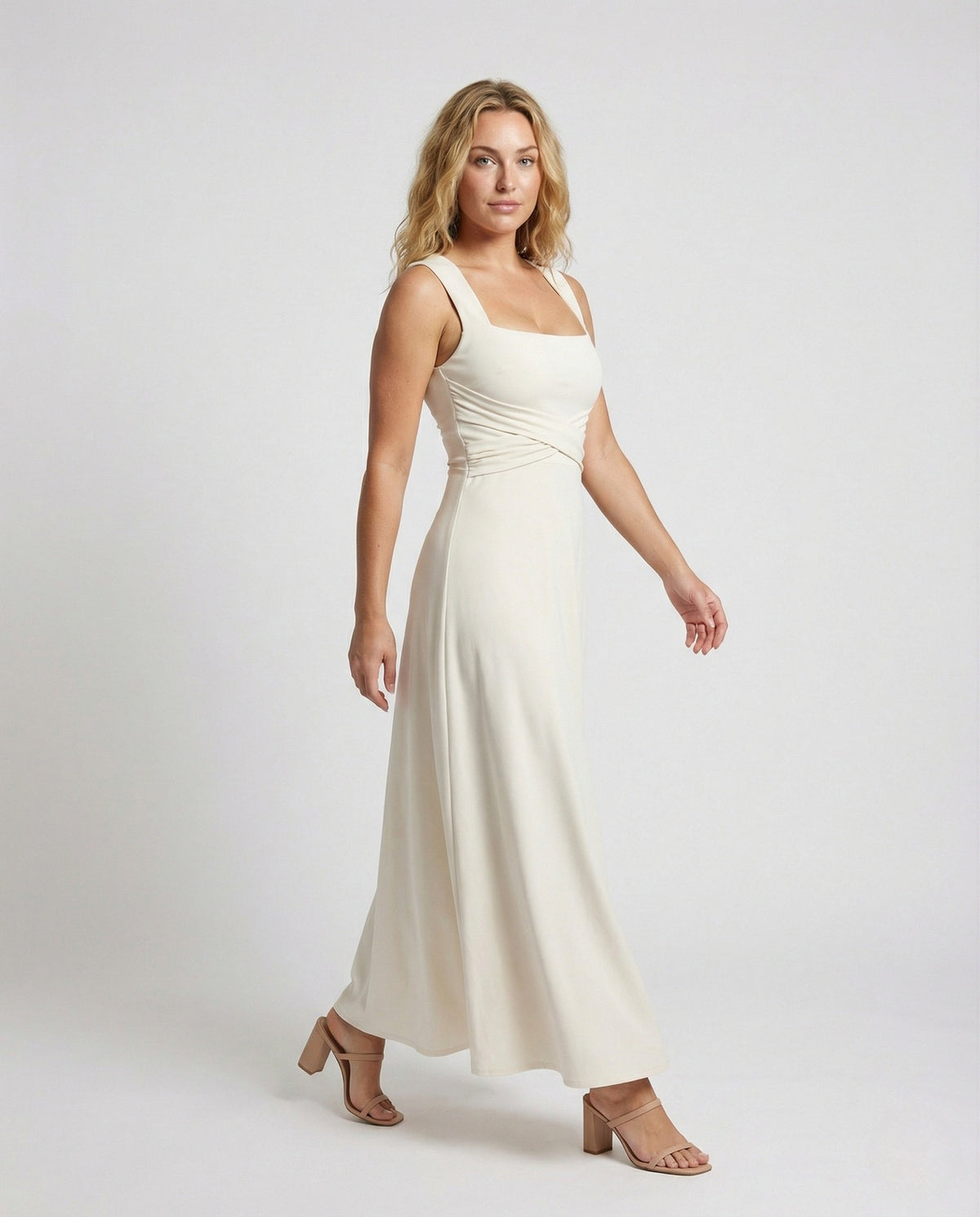 Women's Corset Dress with A-Line Skirt - Front View