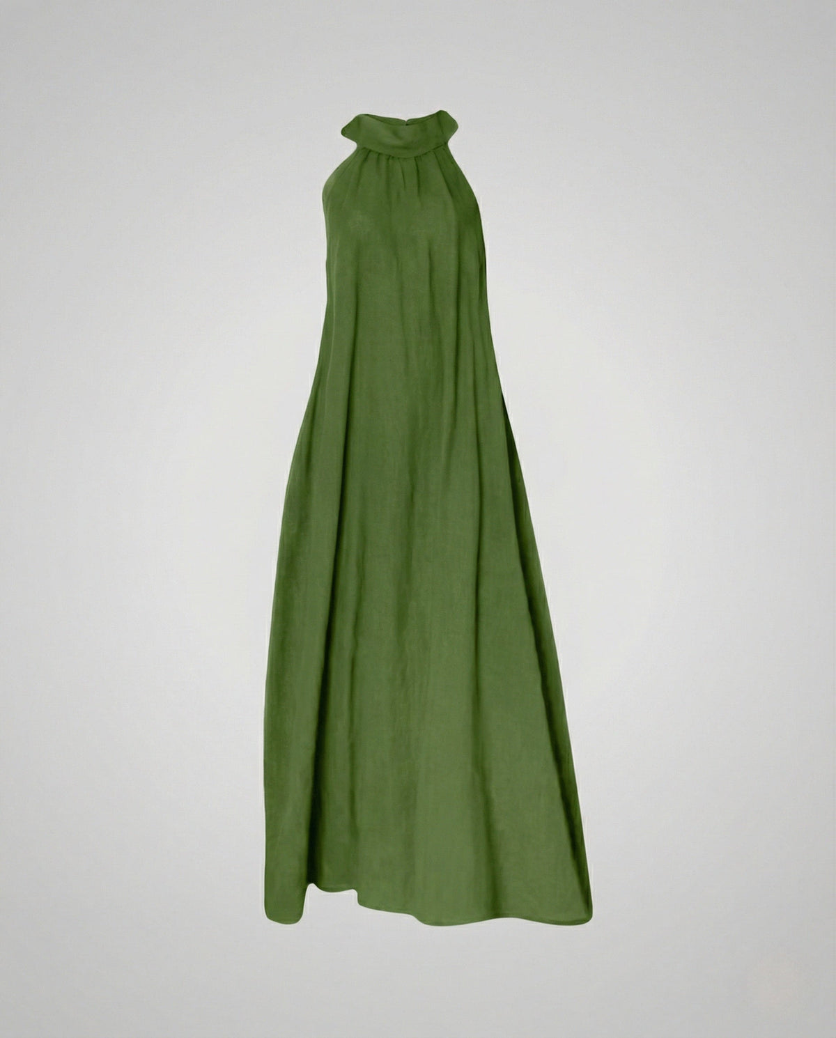 Women's Halter Maxi Dress with Tie Belt