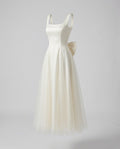 Women's Strap Evening Dress with Tulle Skirt