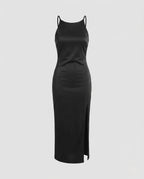 Women's Figure-Hugging Evening Dress with Leg Slit