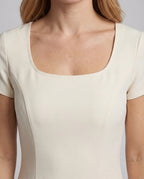 Women's Figure-Hugging Maxi Dress with Bell Skirt - Close-Up Detail