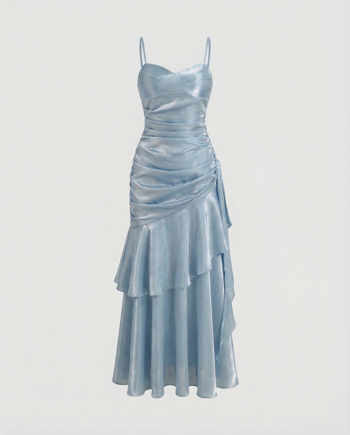 Women's Velvet Evening Dress with Ruffle Skirt
