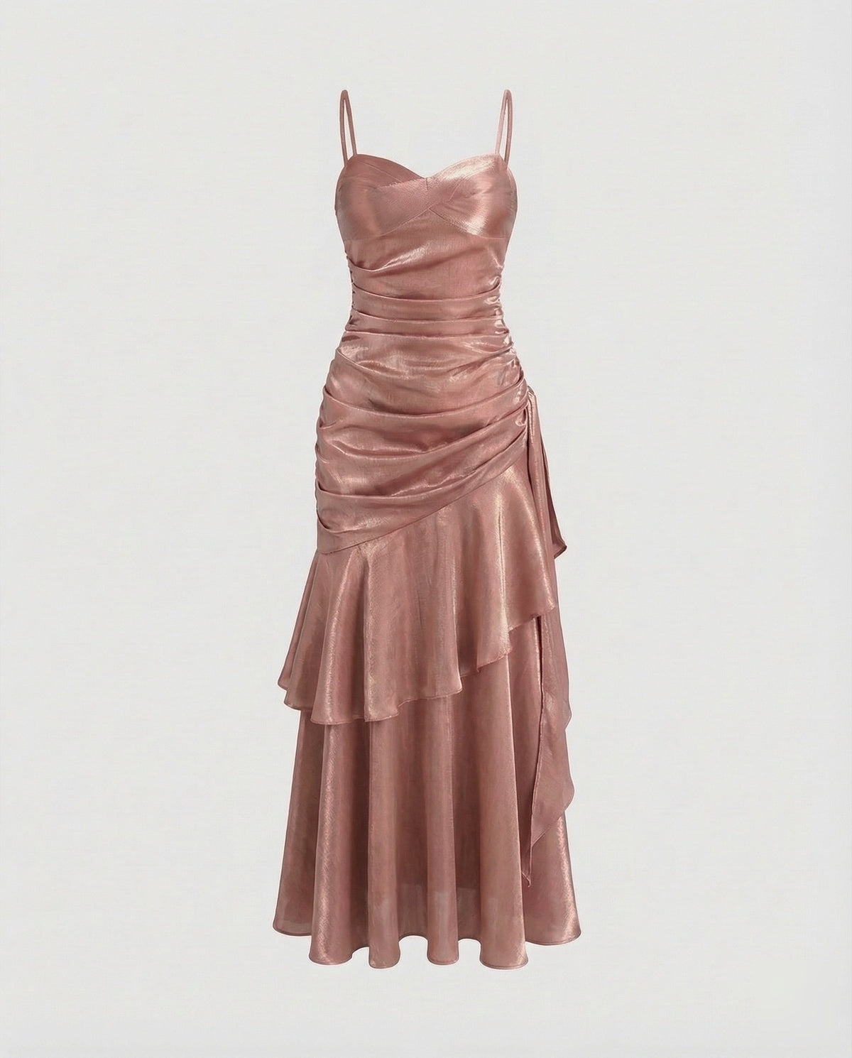 Women's Velvet Evening Dress with Ruffle Skirt