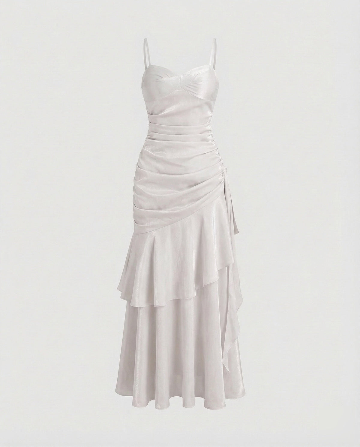 Women's Velvet Evening Dress with Ruffle Skirt