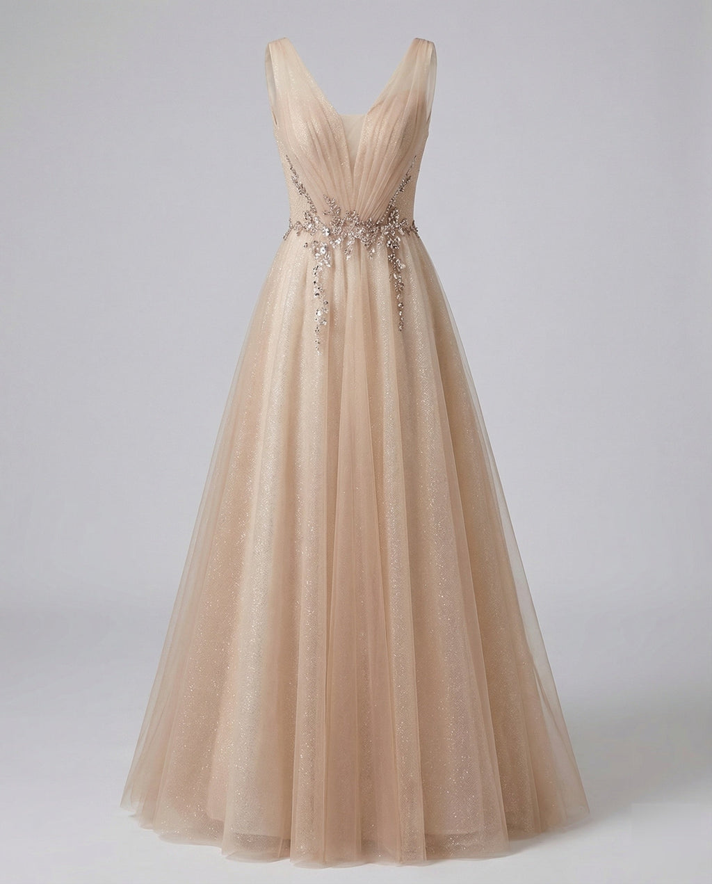Women's Tulle Evening Dress with Sequins