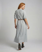 Women's Maxi Shirt Dress with Tie Belt - Back View