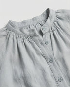 Women's Maxi Shirt Dress with Tie Belt - Close-Up Detail