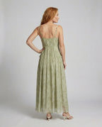 Women's Jacquard Maxi Dress with Bustier - Back View