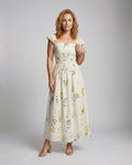 Women's Floral Summer Maxi Dress with Corset - Front View