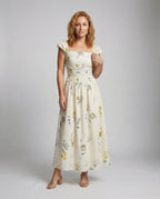 Women's Floral Summer Maxi Dress with Corset - Front View