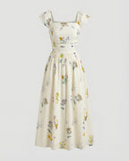 Women's Floral Summer Maxi Dress with Corset