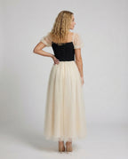 Women's Gala Maxi Dress with Tulle Skirt - Back View