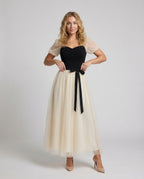 Women's Gala Maxi Dress with Tulle Skirt - Front View