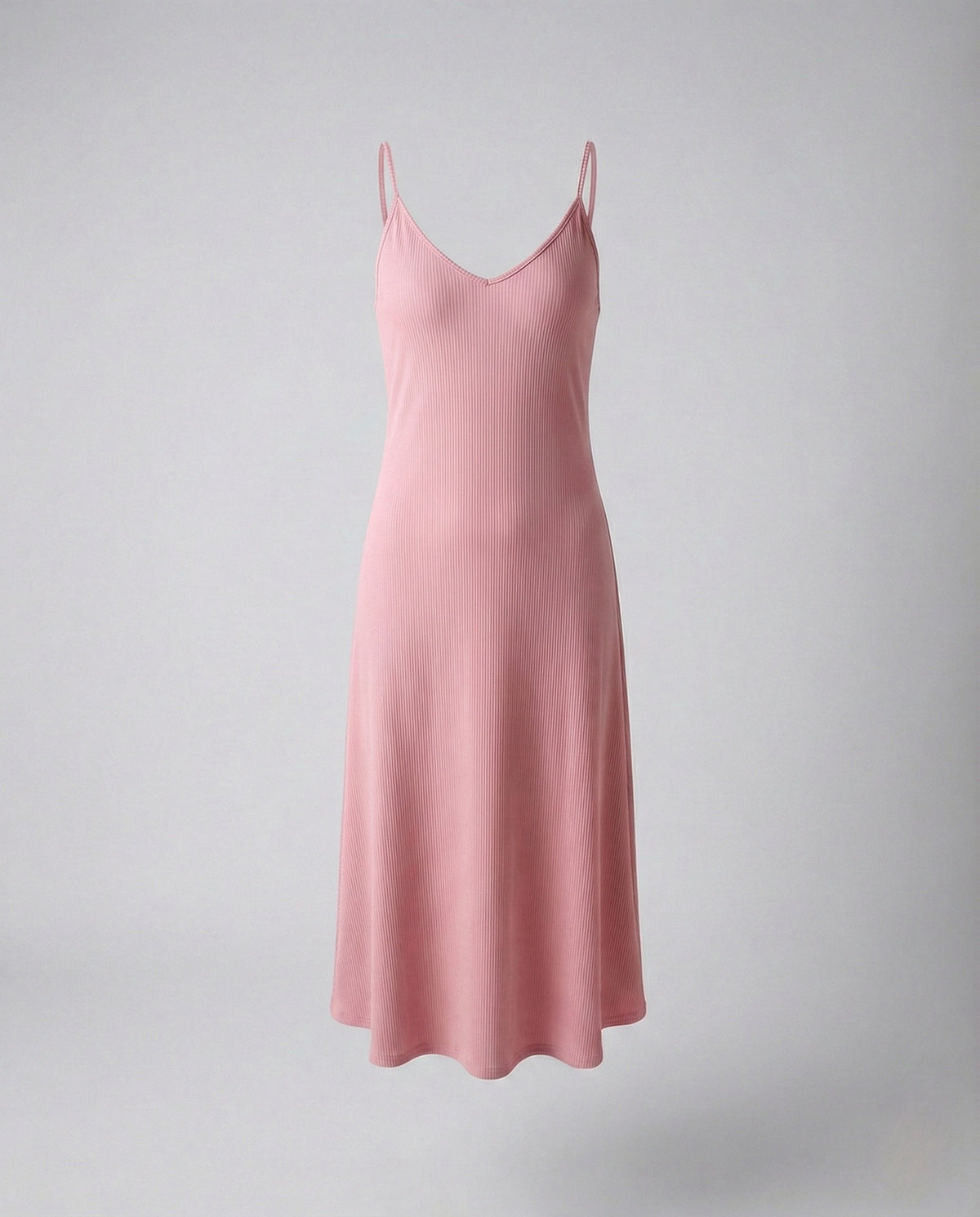 Women's Crinkled Midi Dress with Spaghetti Straps