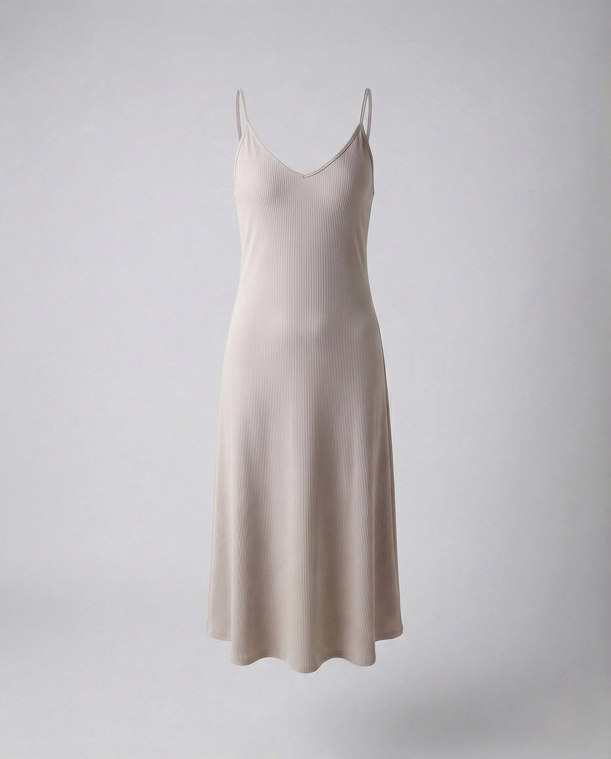 Women's Crinkled Midi Dress with Spaghetti Straps