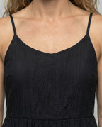 Women's Crinkled Viscose Strap Dress - Close-Up Detail