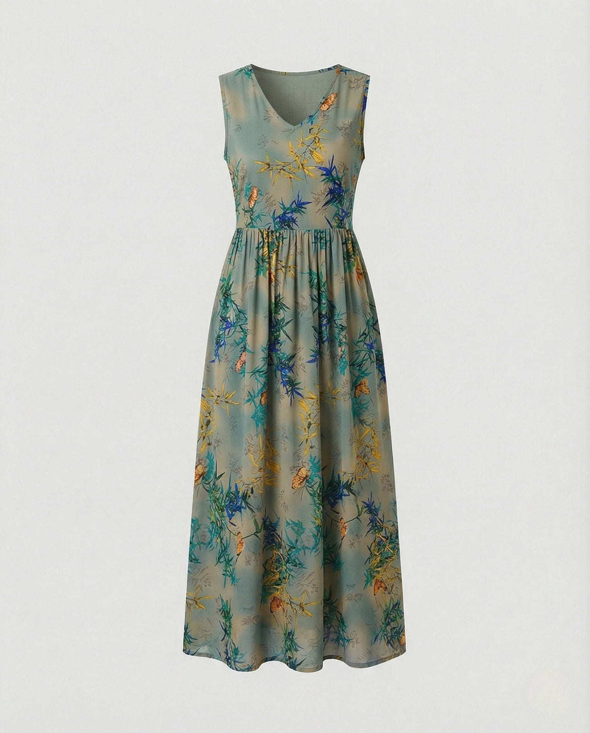 Women's Ankle-Length Casual Dress with Pockets