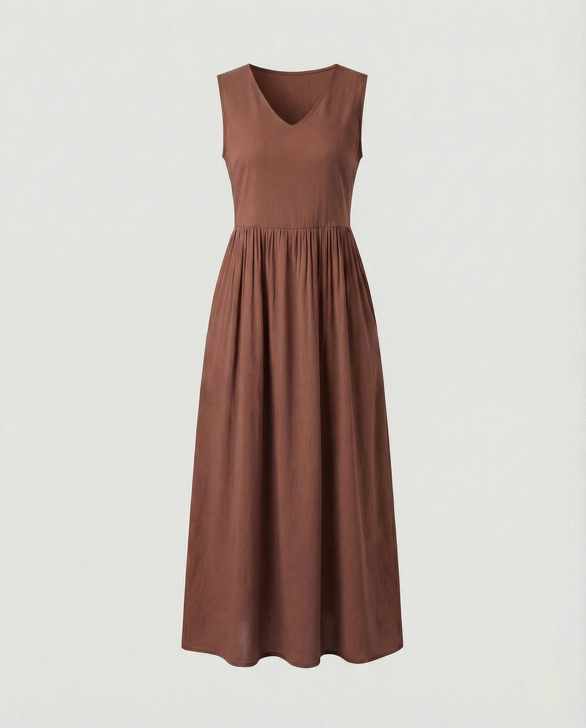 Women's Ankle-Length Casual Dress with Pockets