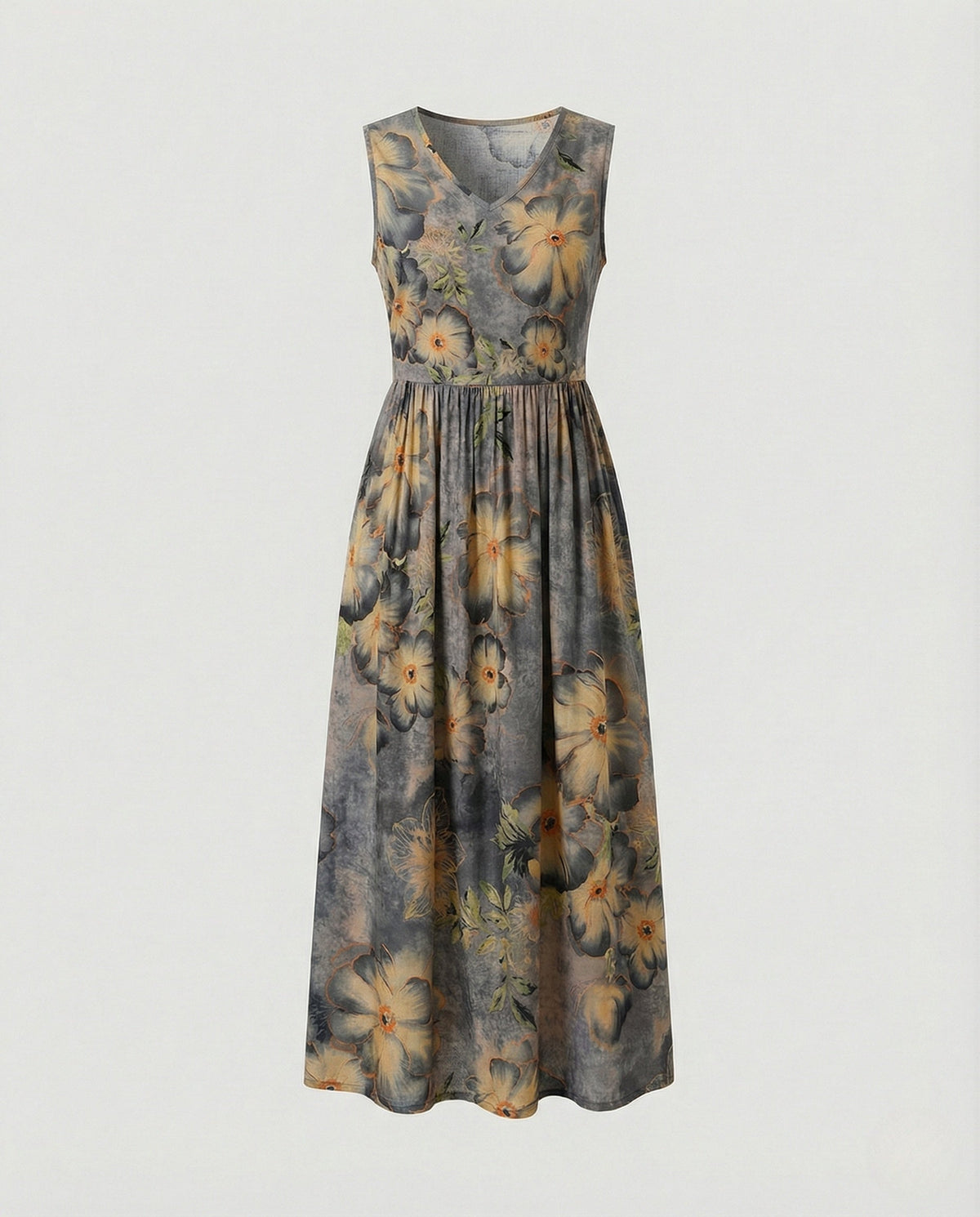 Women's Ankle-Length Casual Dress with Pockets