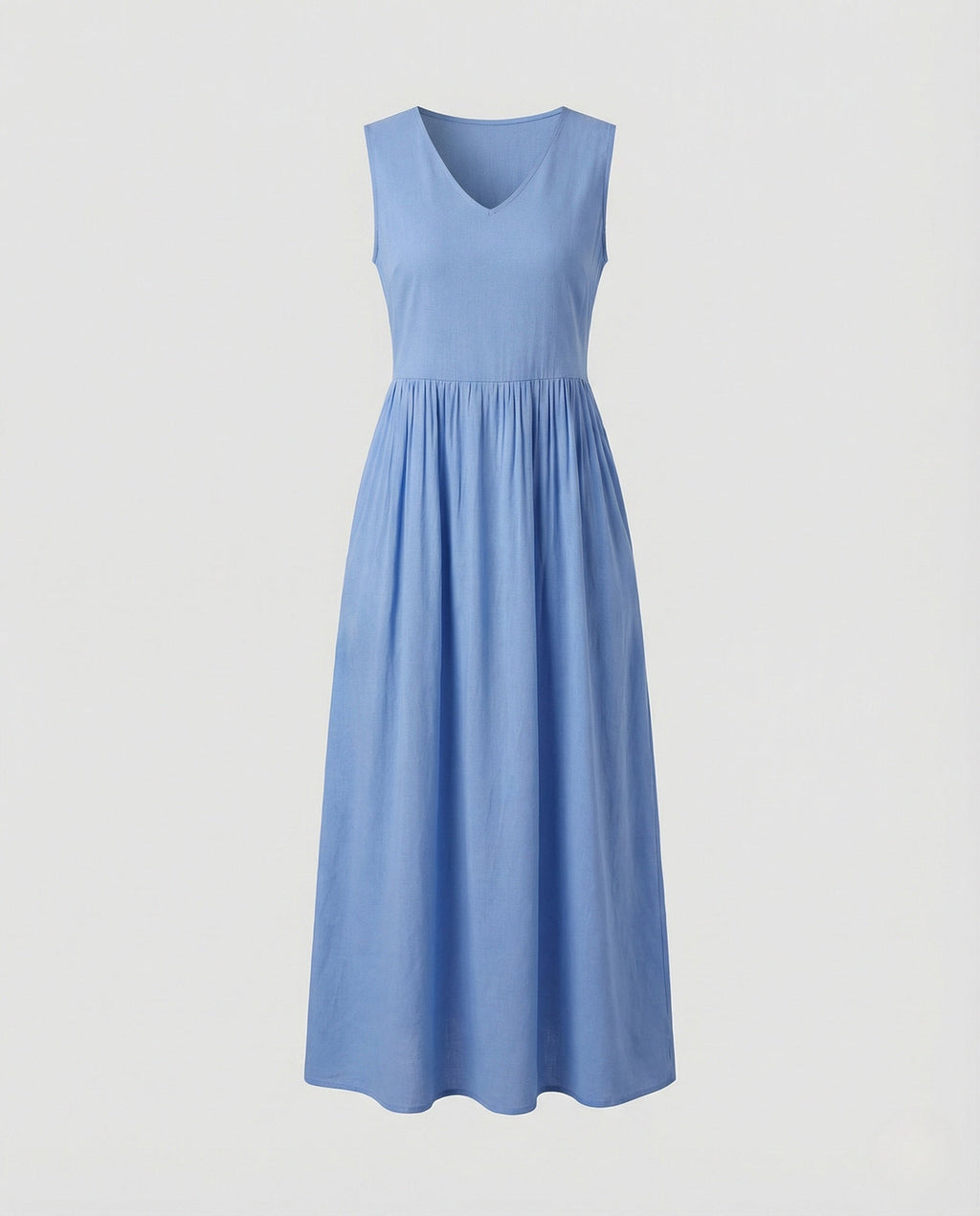 Women's Ankle-Length Casual Dress with Pockets