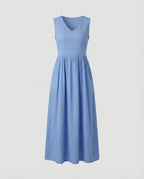 Women's Ankle-Length Casual Dress with Pockets