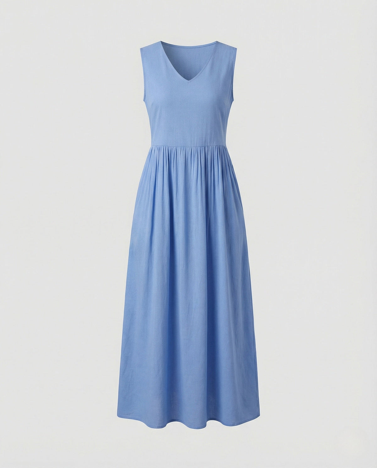 Women's Ankle-Length Casual Dress with Pockets
